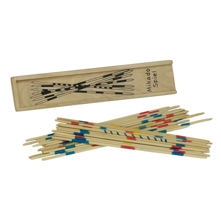 Joc Marocco / Mikado, cutie lemn, negru, instructiuni in limba romana, OnemisFlot