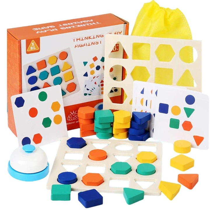 Joc de tip Montessori, joc de logica, Simetria Culorilor, Razboiul formelor geometrice