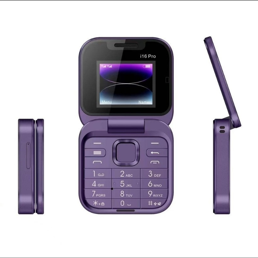 Telefon mobil mini cu ecran dublu, butoane mari, lanterna LED, camera foto, 2 x Nano SIM, player muzical, radio, mov