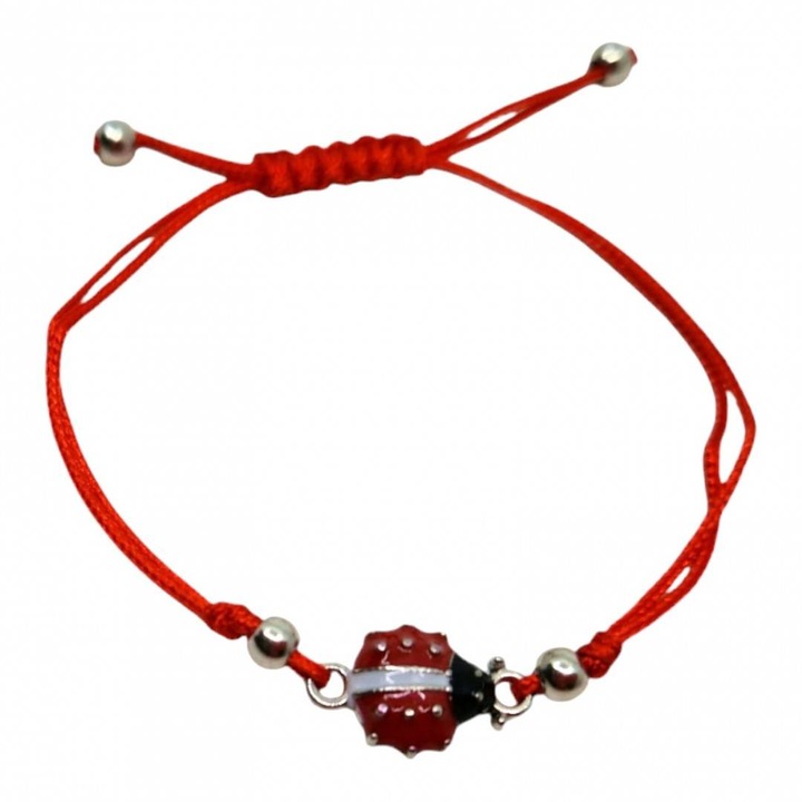 Állítható martisor karkötő fém katicával