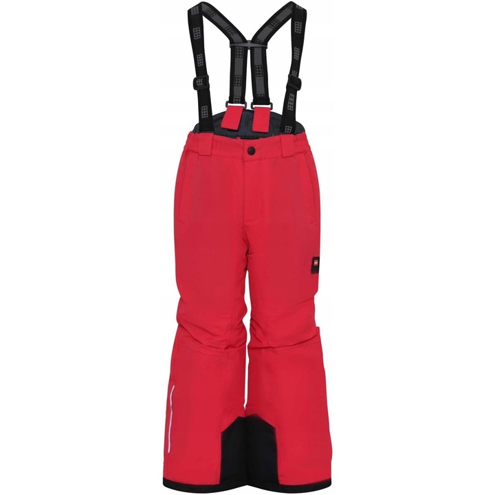 Pantaloni sport copii LEGO, model narciar, rozmiar 128 (123-128 cm), impermeabili, cu bretele ajustabile, roz