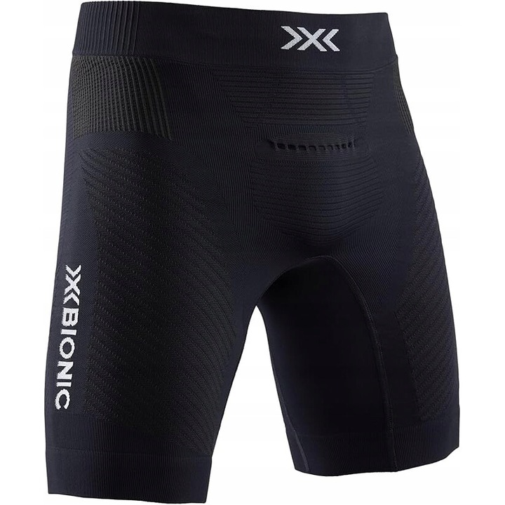 X-Bionic Invent 4.0 Run Speed férfi rövidnadrág, opálfekete/sarkvidéki fehér, rugalmas anyag, gyorsan száradó