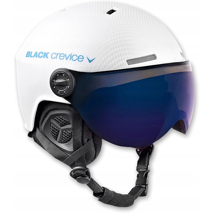 Casca de schi Black Crevice Carbon, 51-54 cm, cu 2 viziere, neagra