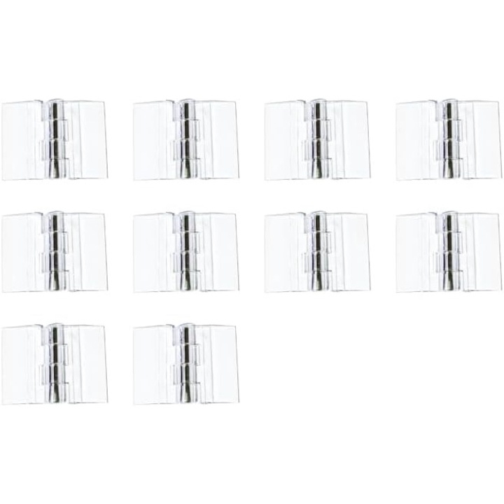 10 darabos akril/plexi zsanérkészlet, átlátszó, 38x45 mm