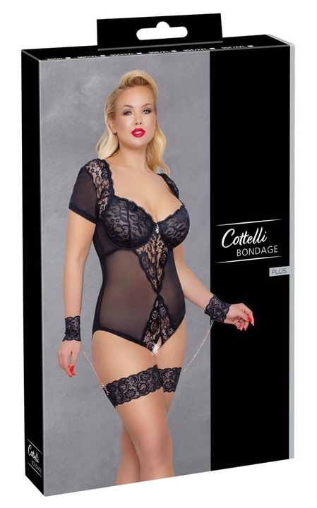 Cottelli BONDAGE szett, csipke, fekete, 90D/XL