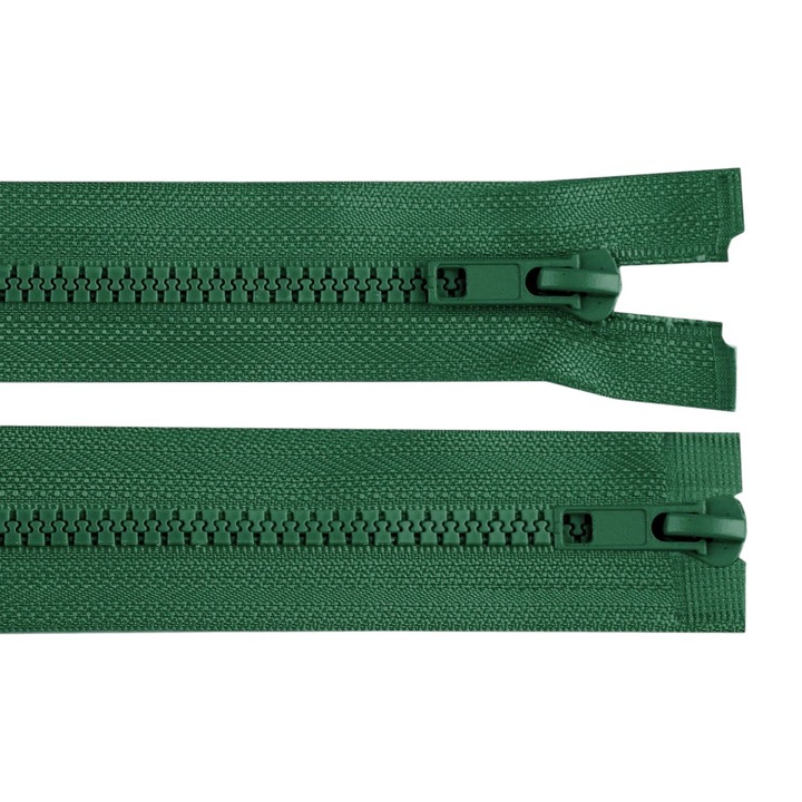 Fermoar plastic detasabil Crisalida, 2 cursoare, lungime 70 cm, Verde brad