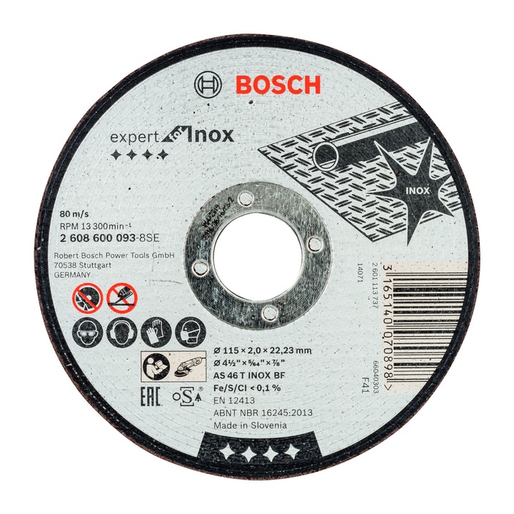 Disc taiere Bosch pentru otel/metal, Ø 115 x 2 mm