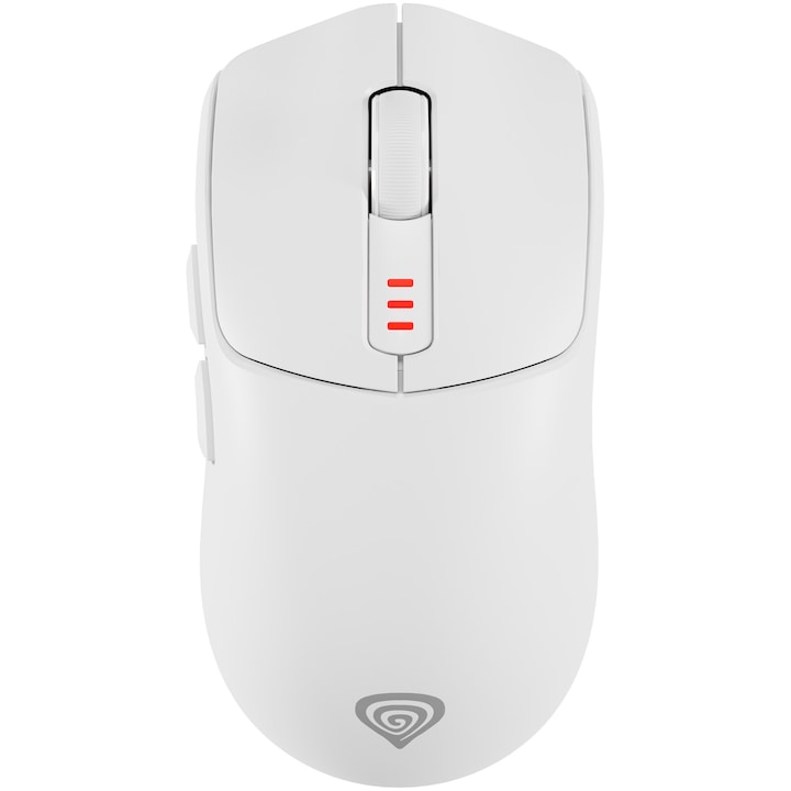 Безжична мишка Gaming Genesis ZIRCON 500 с Bluetooth, 10000 DPI, Програмируеми бутони, 79 гр. BT, 2.4GHZ, USB, Бял