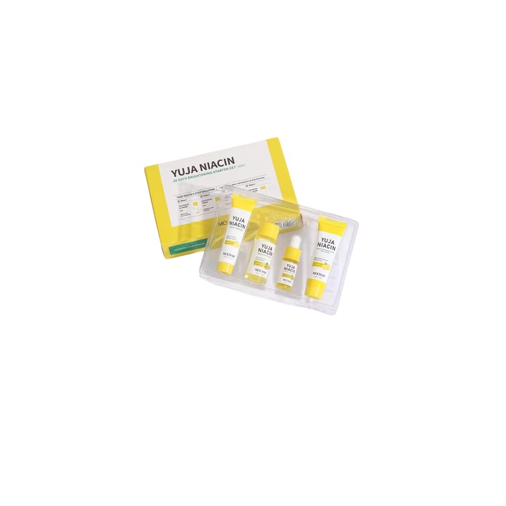 Set de skin care yuja niacin pentru iluminare in 30 zile, hidratare si hranire a tenului