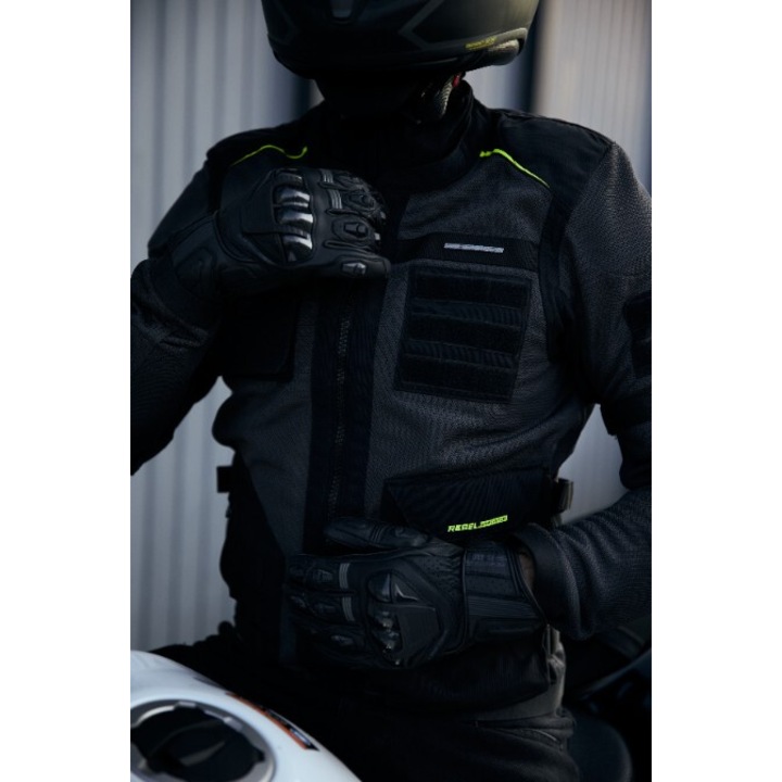 Rebelhorn Brutale férfi motoros kabát, 3XL, textil, többszínű, CE protektor szettel