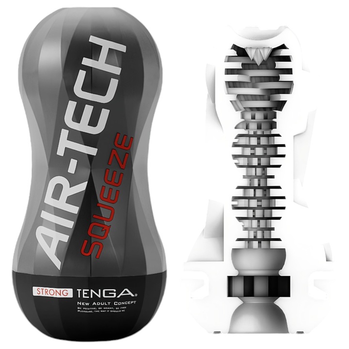 Masturbator cu aspiratie Air Tech Squeeze, TENGA, negru