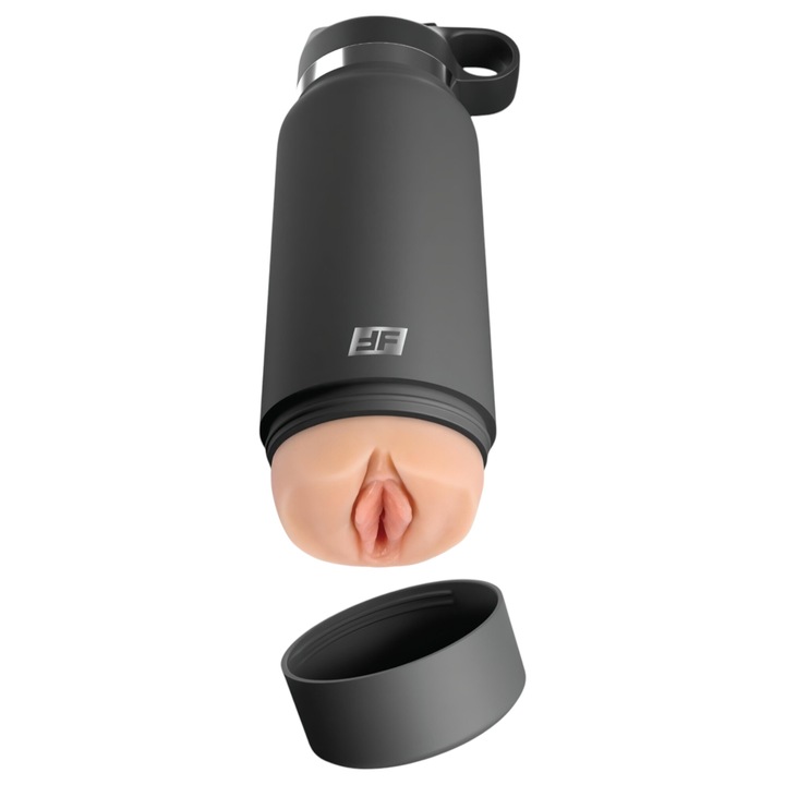 Masturbator camuflat in termos Pocket Pussy, PDX, Negru/Nud