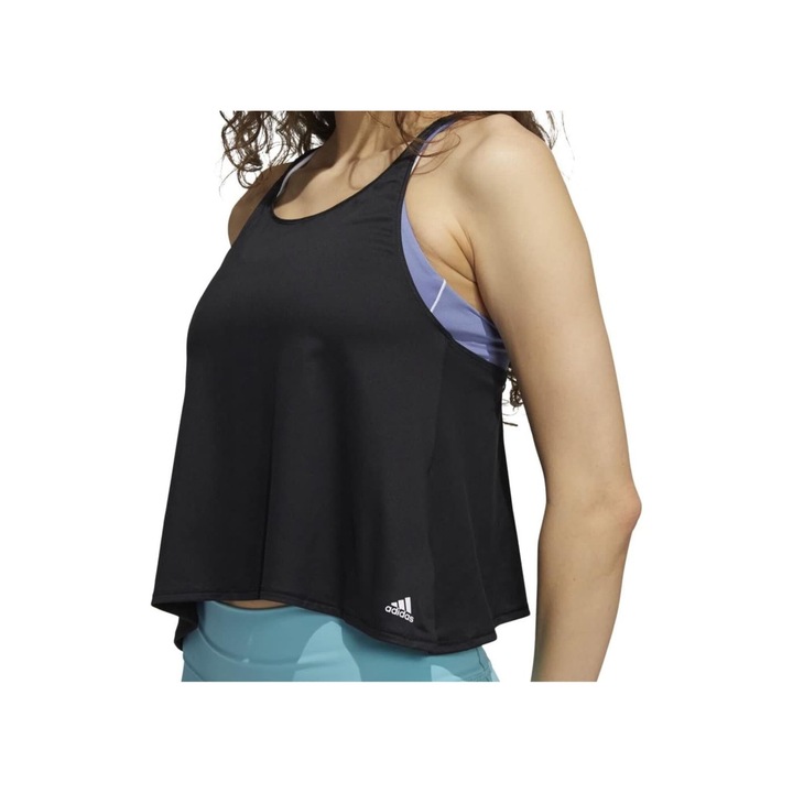Maiou sport dama Adidas Yoga Crop, poliester/elastan, negru, M INTL