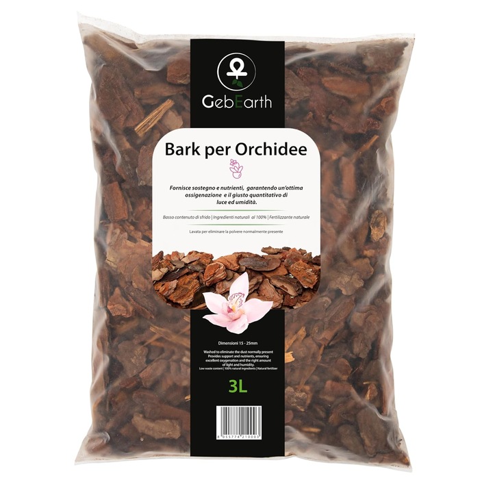 Scoarta Mare Pin Orhidee GebEarth 1,5-2cm — 3L Natural Lemn