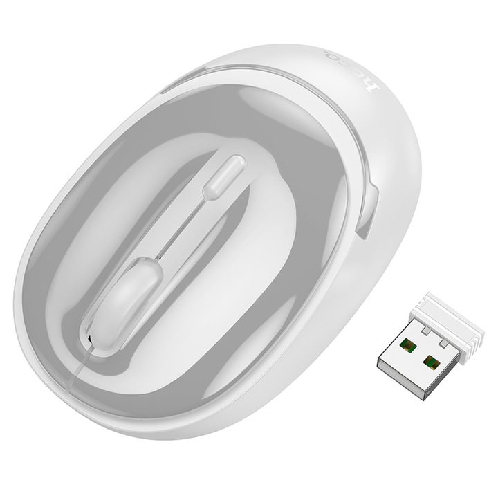 Мишка Hoco GM34, двойна 2.4G и Bluetooth връзка, регулируем DPI, бизнес мишка, бяла