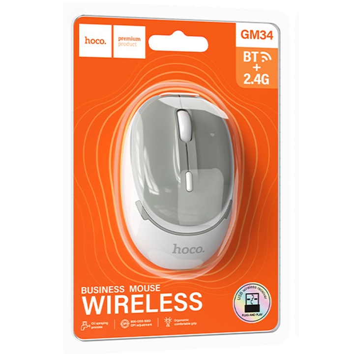 Mouse Wireless HOCO GM34, 1600DPI, Gri