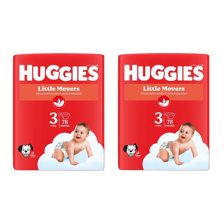 Пелени Huggies Little Movers Disney Mega Pack, размер 3, 4-9 кг, 156 части