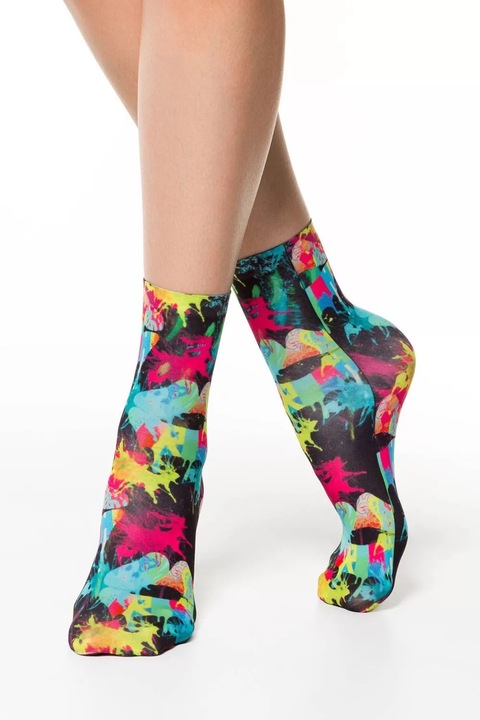 Чорапи от полиамид с десен Color Splash, Conte Fantasy 092, Многоцветен, 36-39