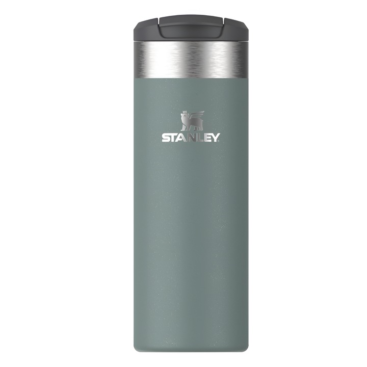 Aerolight Transit Stanley 470 ml пътна чаша ONSG, 18/8 неръждаема стомана, непропусклив капак, лека, вакуумна изолация с двойна стена, топли напитки 6 часа, студени 8 часа, съвместима с стойка за кола, сив цвят