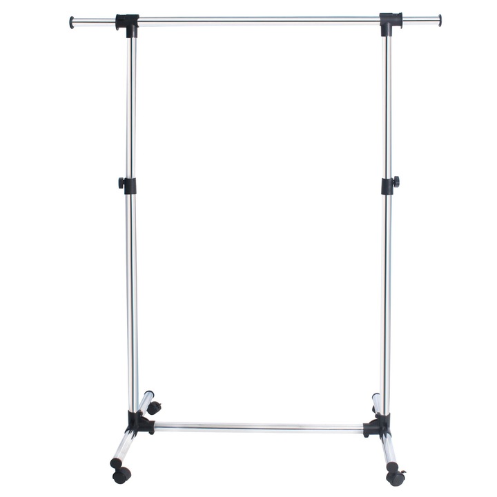 Suport umerase Spaceo, 86.3 - 114 x 51 x 101 - 159 cm, mobil, extensibil, negru