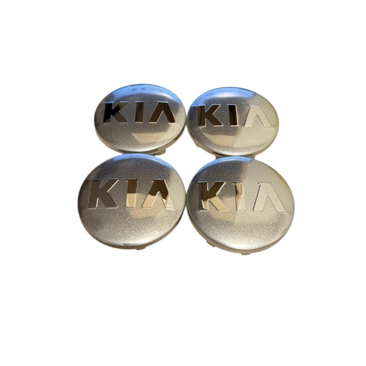 Set 4 capace 58mm, Kia, ARGINTIU, pentru jante aliaj