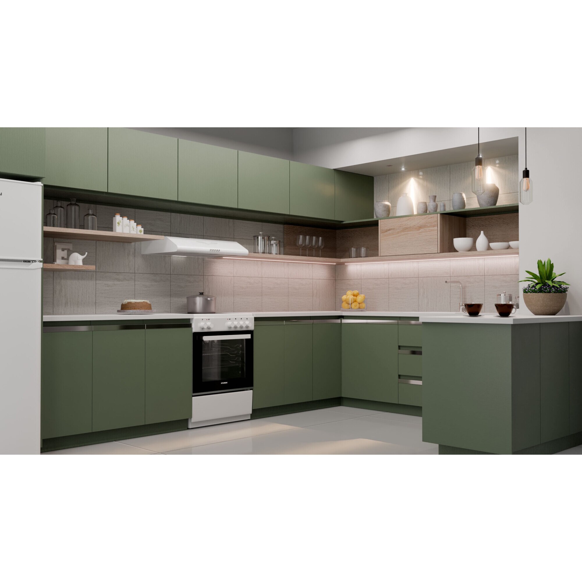 Aragaz Hyundai HCVC24V-7260VS/W electric, Plita vitroceramica, Latime 60 cm, 69L, Inox/Negru