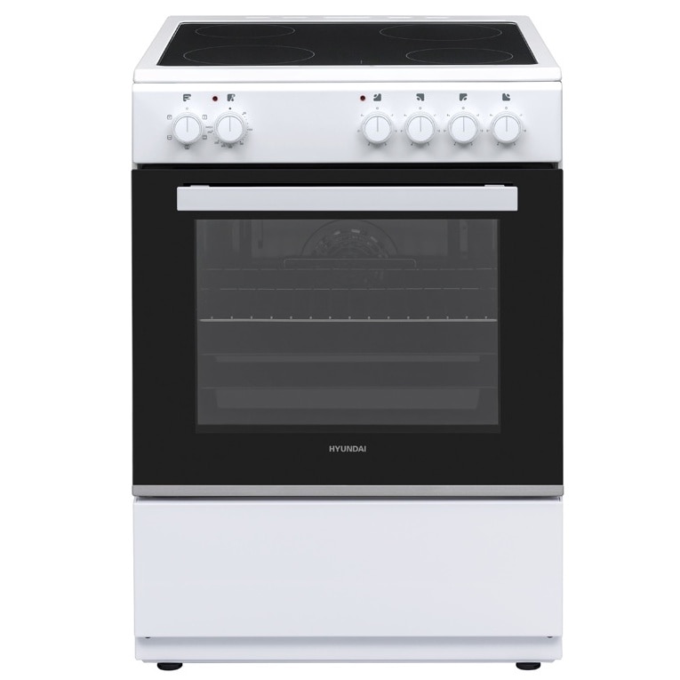 Aragaz Hyundai HCVC24V-7260VS/W electric, Plita vitroceramica, Latime 60 cm, 69L, Inox/Negru