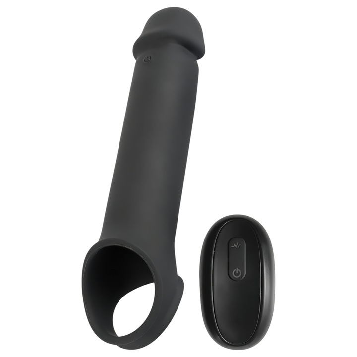 Manson pentru penis, reincarcabil, cu vibratii fara fir, Rebel, negru