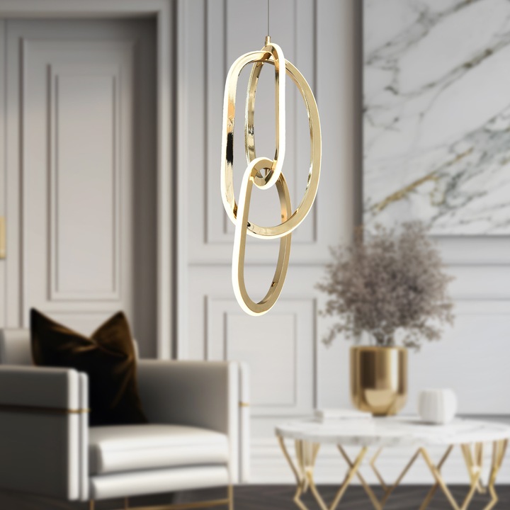 Pendul Led HubRom, CARA 24011-50Y 35x100 cm 66 W Auriu