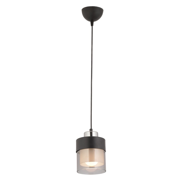 Pendul HubRom, BORIS 3476-01-CH 12x65 cm 1xE27-60W Negru / Crom