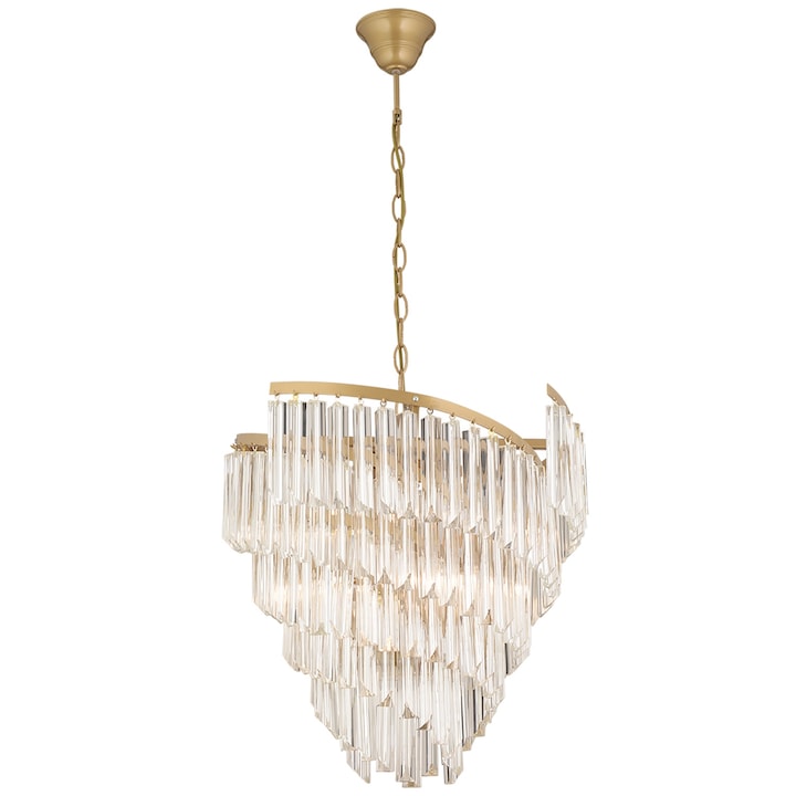 Кристален полилей HubRom, ARIZONA 3715-01-FR 52x108 cm 8xE14-40W Antique