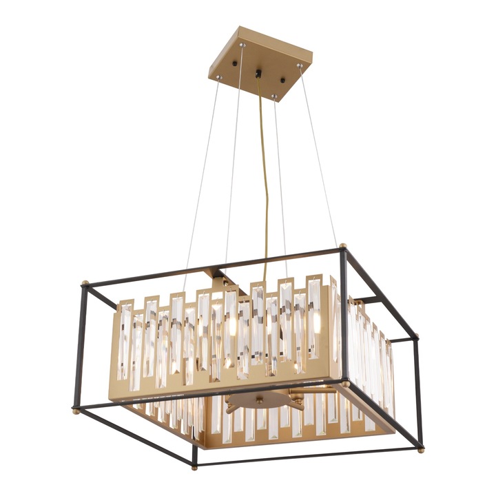 Кристален полилей HubRom, ADRAN 3916-06-BL-FR 56x100 см 6xE14-40W Черен /Antiq