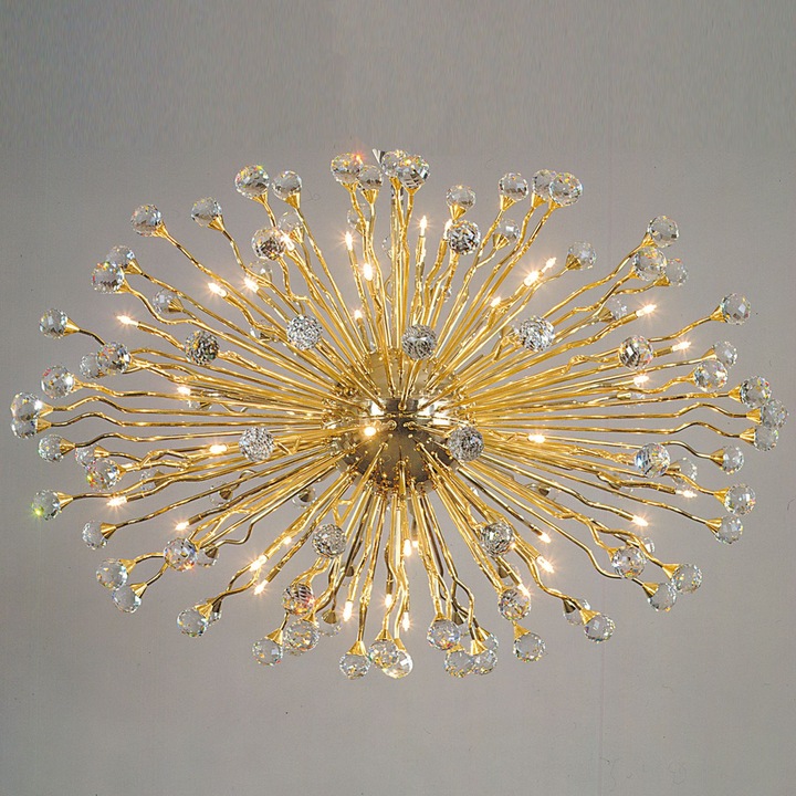 Полилей GALAXY, масивна месингова рамка, 42 лампи, 24K златно покритие, кристали Swarovski, 100cm G4 42x12V/10W ORION