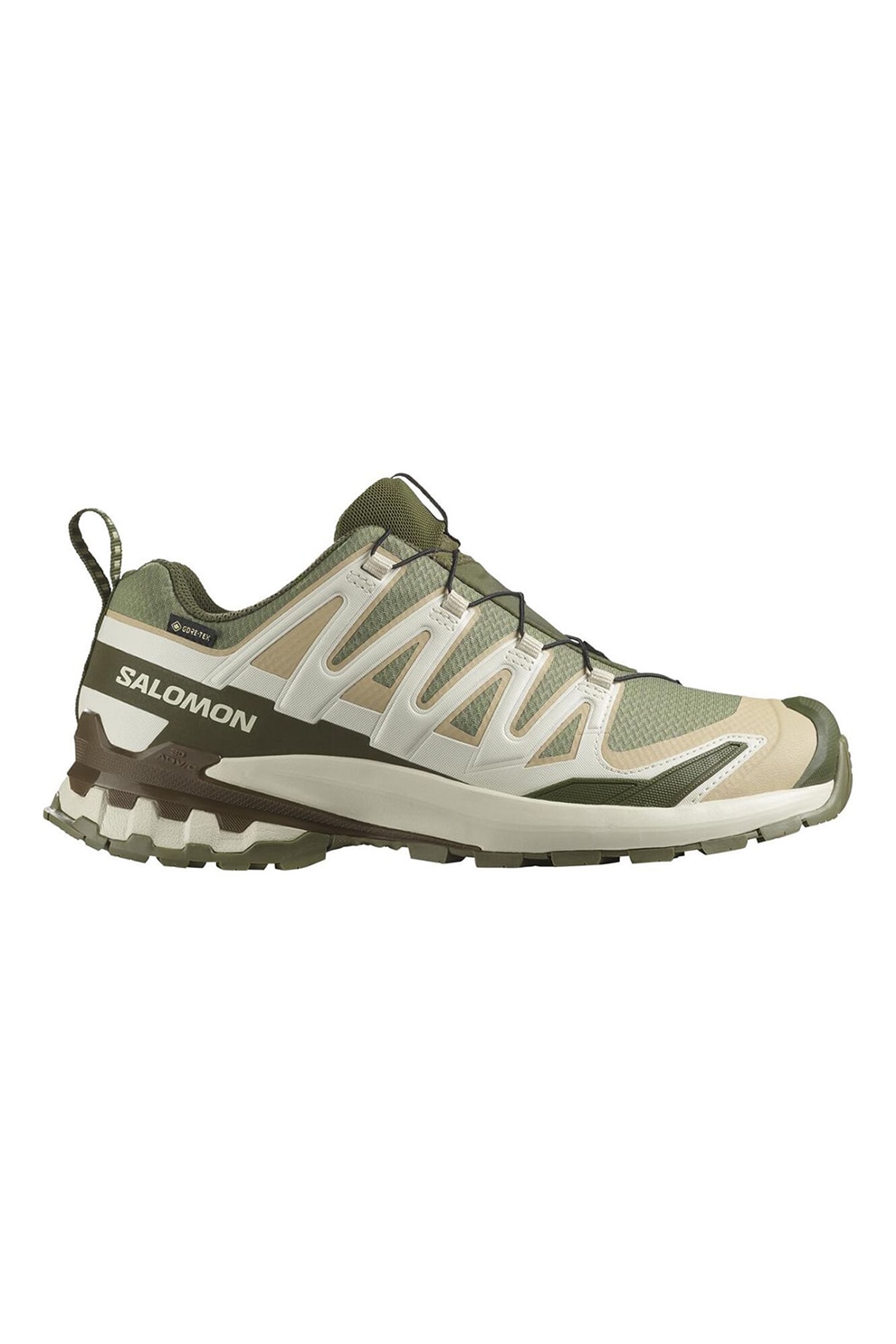 Salomon, Pantofi cu tehnologie Gore-Tex, pentru alergare pe teren accidentat XA Pro 3D V9, Alb, Verde spranghel, 8
