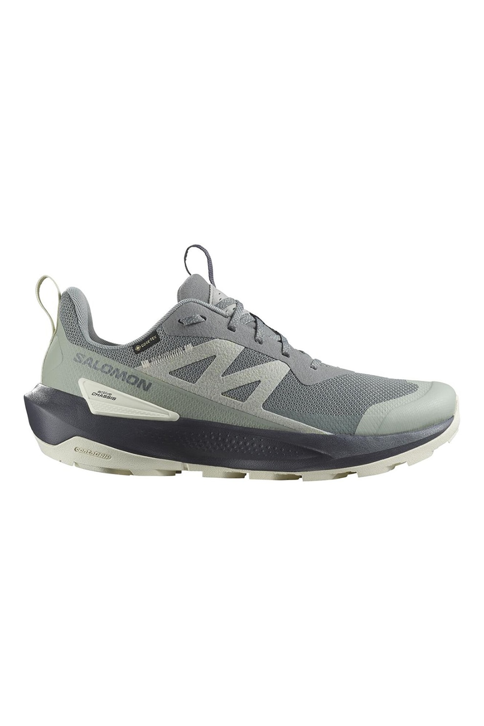 Salomon, Pantofi cu tehnologie Gore-Tex, pentru drumetie Elixir Activ, Gri deschis, Alb murdar, 8.5