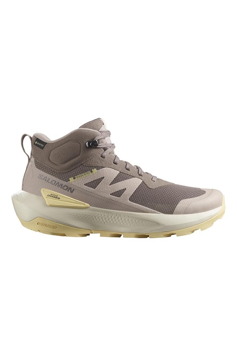Salomon, Pantofi mid-high cu tehnologie Gore-tex, pentru drumetie Elixir Activ, Galben pai/Maro taupe deschis