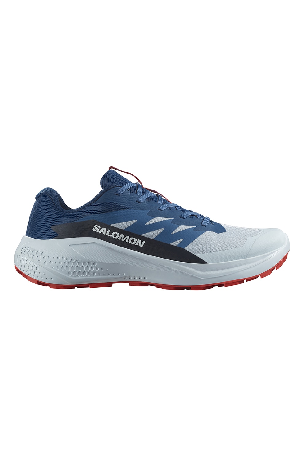 Salomon, Pantofi din material textil cu garnituri din material sintetic, pentru alergare pe teren accidentat, Portocaliu, Albastru royal, Alb murdar, 8