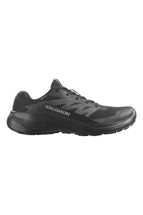 Salomon, Pantofi wedge cu ganituri din material sintetic, pentru alergare pe teren accidentat, Gri/Negru stins