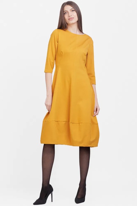 Rochie lalea din jerseu de bumbac, mustar, Galben