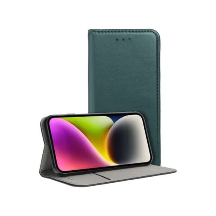 Husa pentru Xiaomi Redmi Note 14 Pro 5G / 14 Pro Plus flip book smart dark green