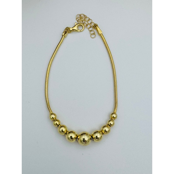 Bratara cu charmuri argint placat cu aur 6