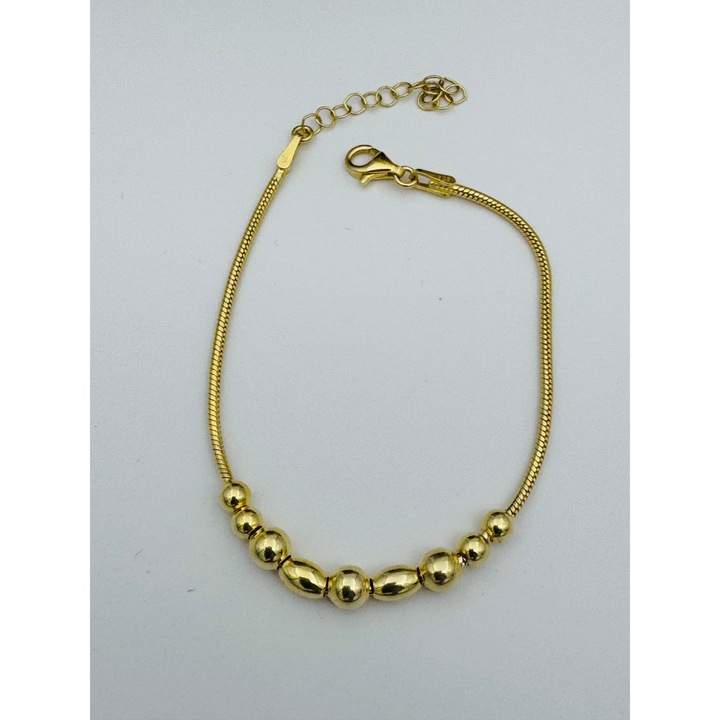 Bratara cu charmuri argint placat cu aur 10