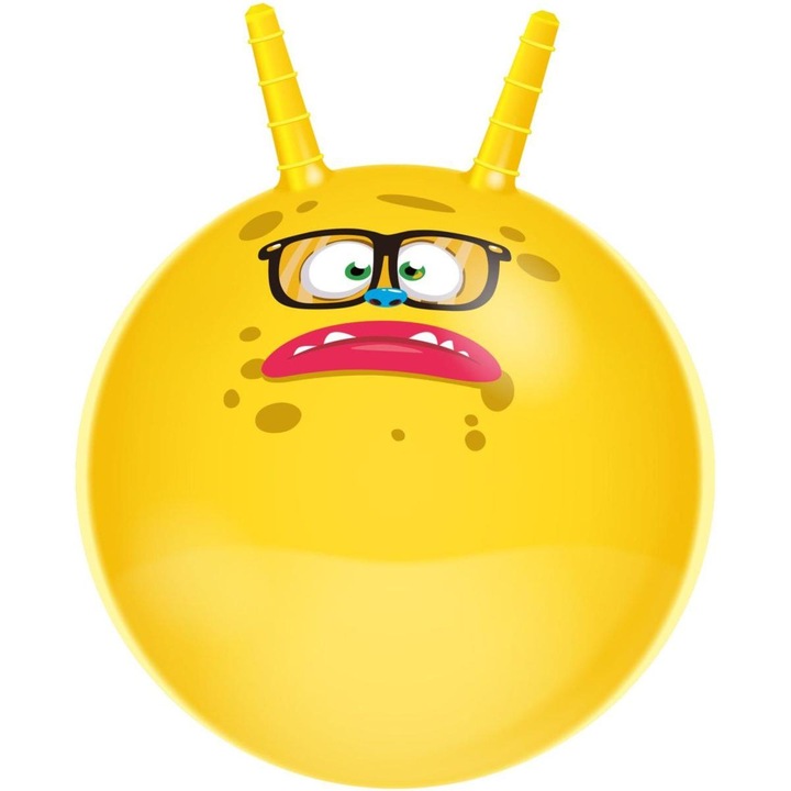 Ugráló labda fülekkel 45cm sárga, Eddy Toys, gyerekeknek, maximum 50kg, méretek 45x10cm