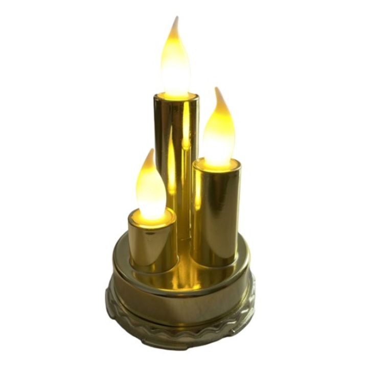 LED dekoratív gyertya, arany, 10x15cm