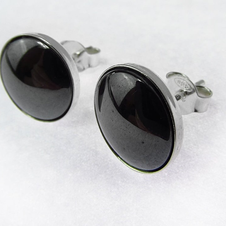 Cercei argint cu hematit 10 MM