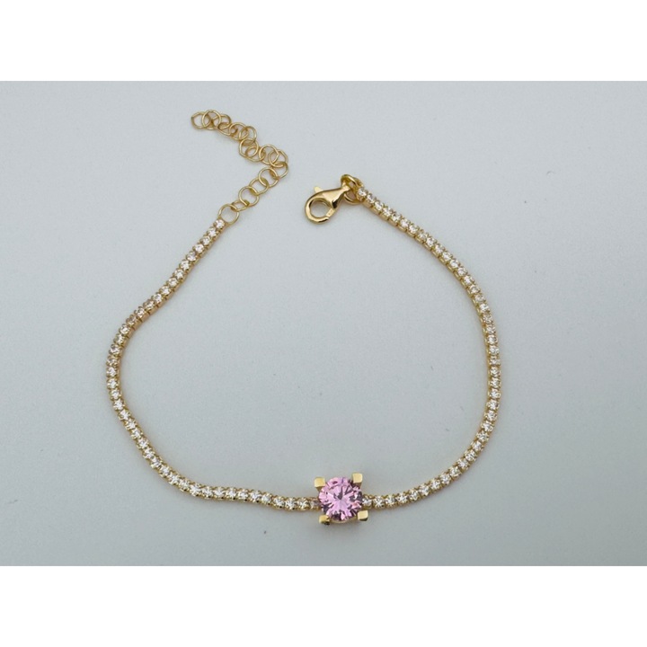 Bratara tip tennis cu piatra roz pudra