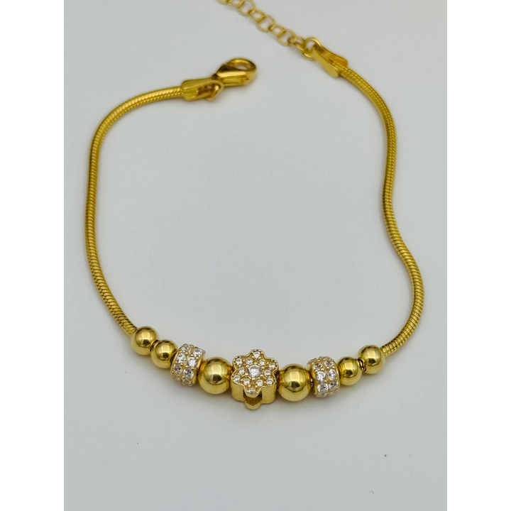 Bratara cu charmuri argint placat cu aur 3