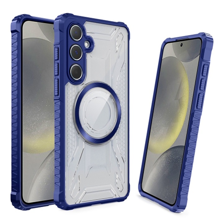 Swytch mágneses tok Samsung Galaxy S25+ / S25 Plus készülékhez, OPTIMÁLIS MEGOLDÁS, Innováció és védelem, Ütéscsillapítás, Maximális biztonság, Sarok lökhárítók, TPU+PC, Prémium Score védelem, Vezeték nélküli töltés, Kék