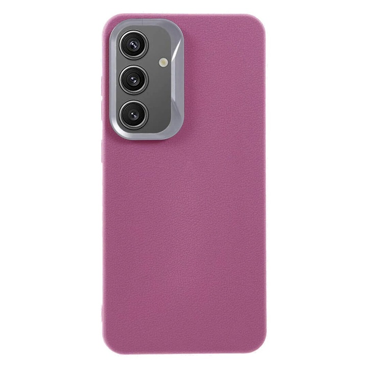Borough bőr védőtok Samsung Galaxy S25+ / S25 Plus készülékhez, OPTIM MEGOLDÁS, Fém kamerakeret, Eco-bőr tok, vékony prémium dizájn, felső szintű OptimS védelem, diszkrét felületek, lila