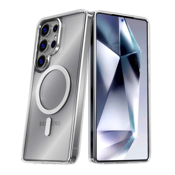 Защитен калъф Transparix за Samsung Galaxy S25 Ultra, ОПТИМАЛНО РЕШЕНИЕ, AntiShock, Висока функционалност, Core Slim Design, TPU + PC Acryl, MagSafe Compatibility, Ultra Protection, Anti-Yellowing Tech, Shiny Outstanding, Clear